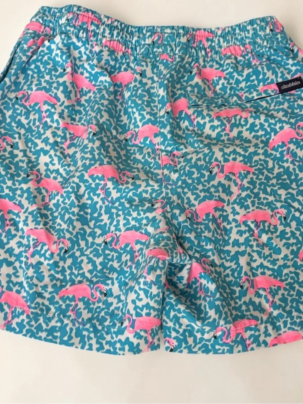 Chubbies Youth Small 8/9 Flamingo Swim Trunks Boys Like New Beach Shorts